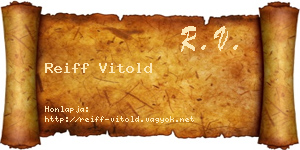 Reiff Vitold névjegykártya